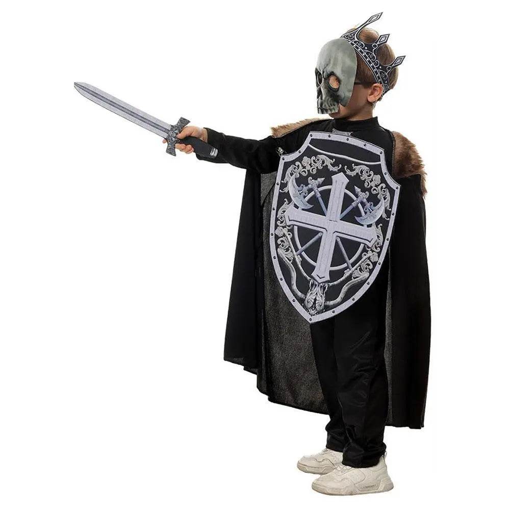 Kids Skeleton Knight Cosplay Costume Scary Halloween Kindergarten Stage Performance Outfit - Ecosfun