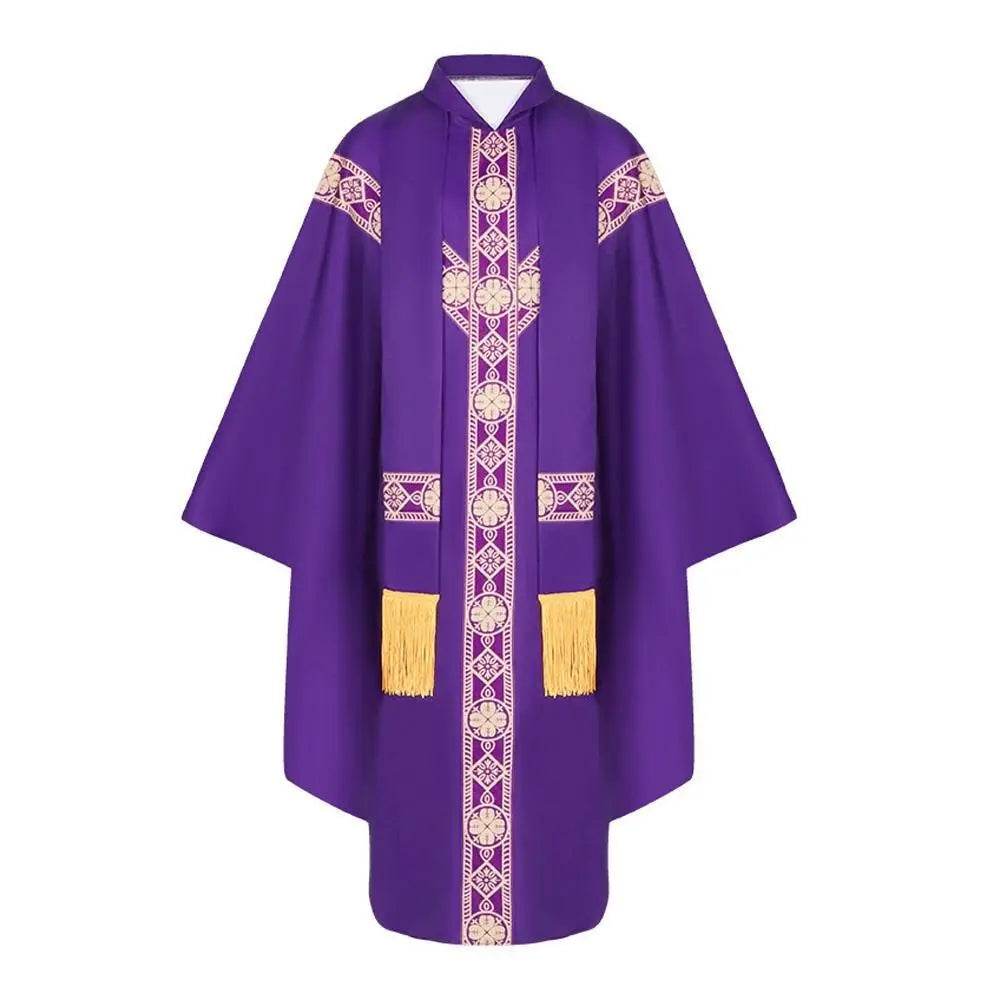 Medieval Cloak Spliced Priest Uniform Cosplay Costume Outfits Halloween Carnival Suit - Ecosfun