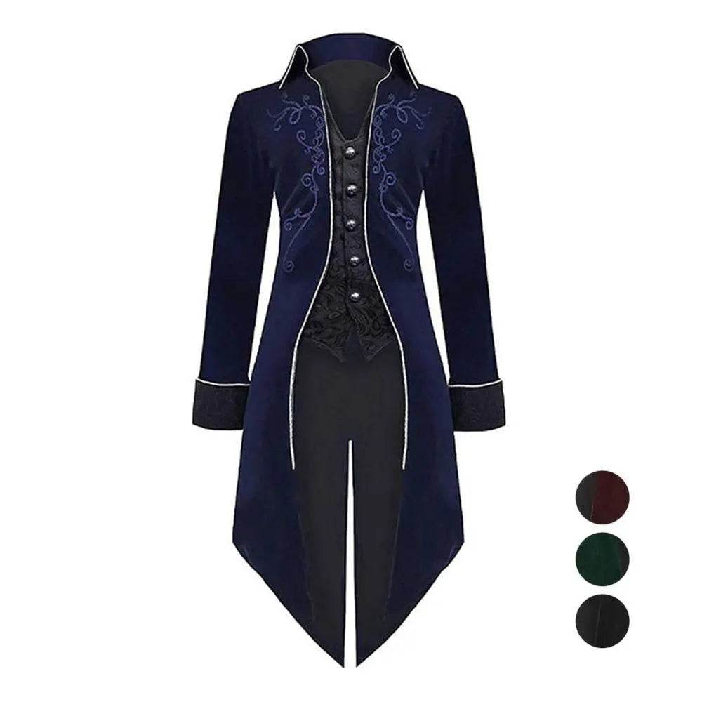 Medieval Steampunk Tailcoat Halloween Costumes Vampire Gothic Jackets Vintage Coat For Men - Ecosfun