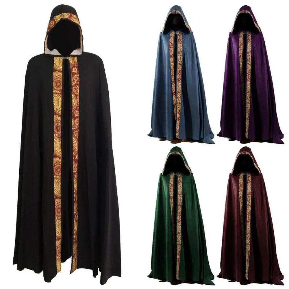 Men's Long Cloak Medieval Church Clergy Loose Dress Cape Cosplay Costume Halloween Outfit - Ecosfun