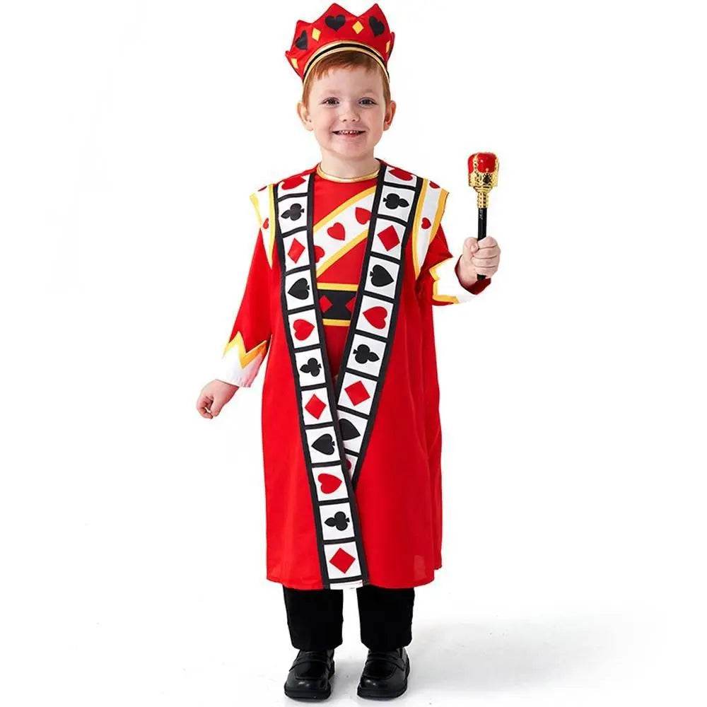 Poker Kingdom Red King Children Halloween carnival costume for kids - Ecosfun