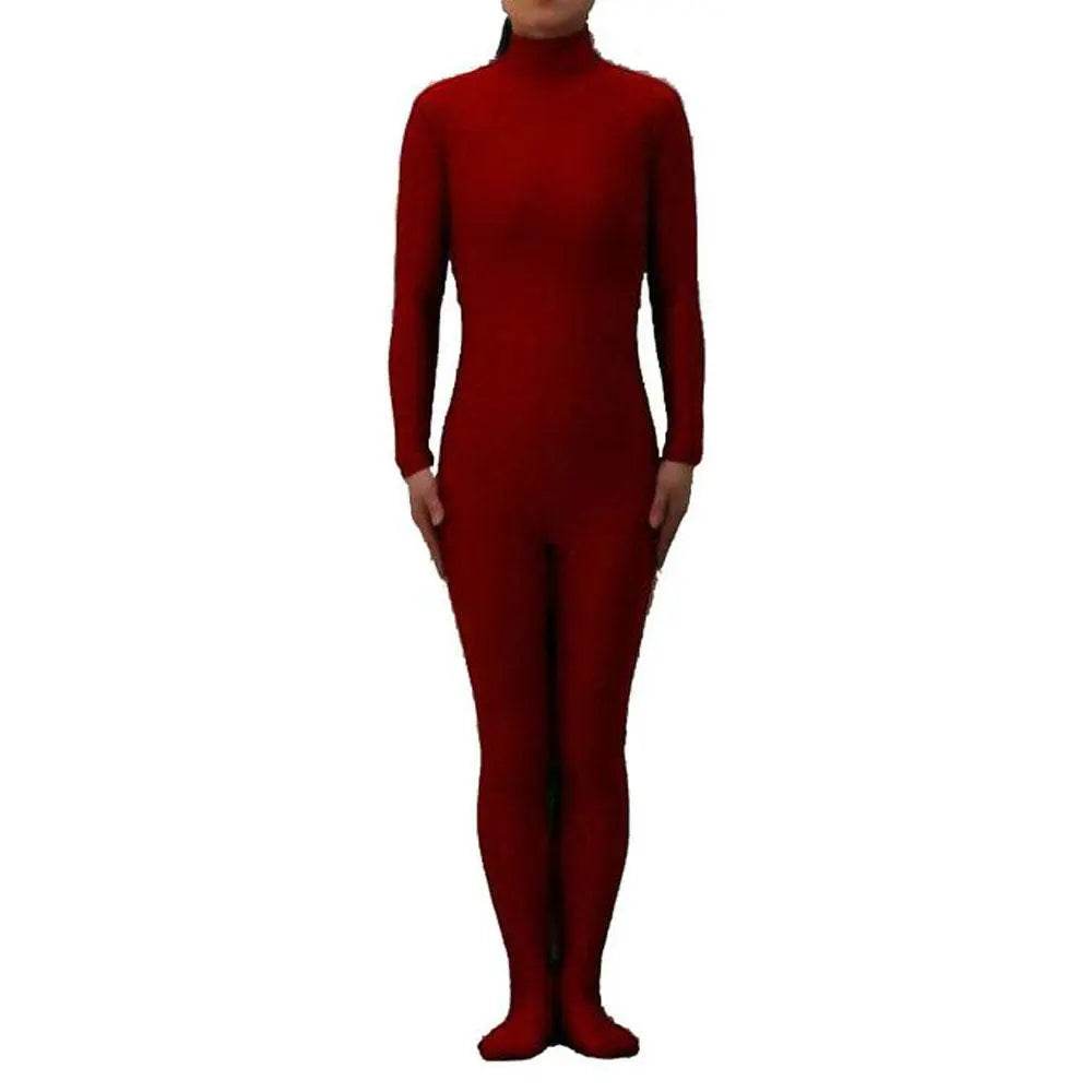 Purplish Red Headless Bodysuit Spandex Zentai Catsuit Costume - Ecosfun