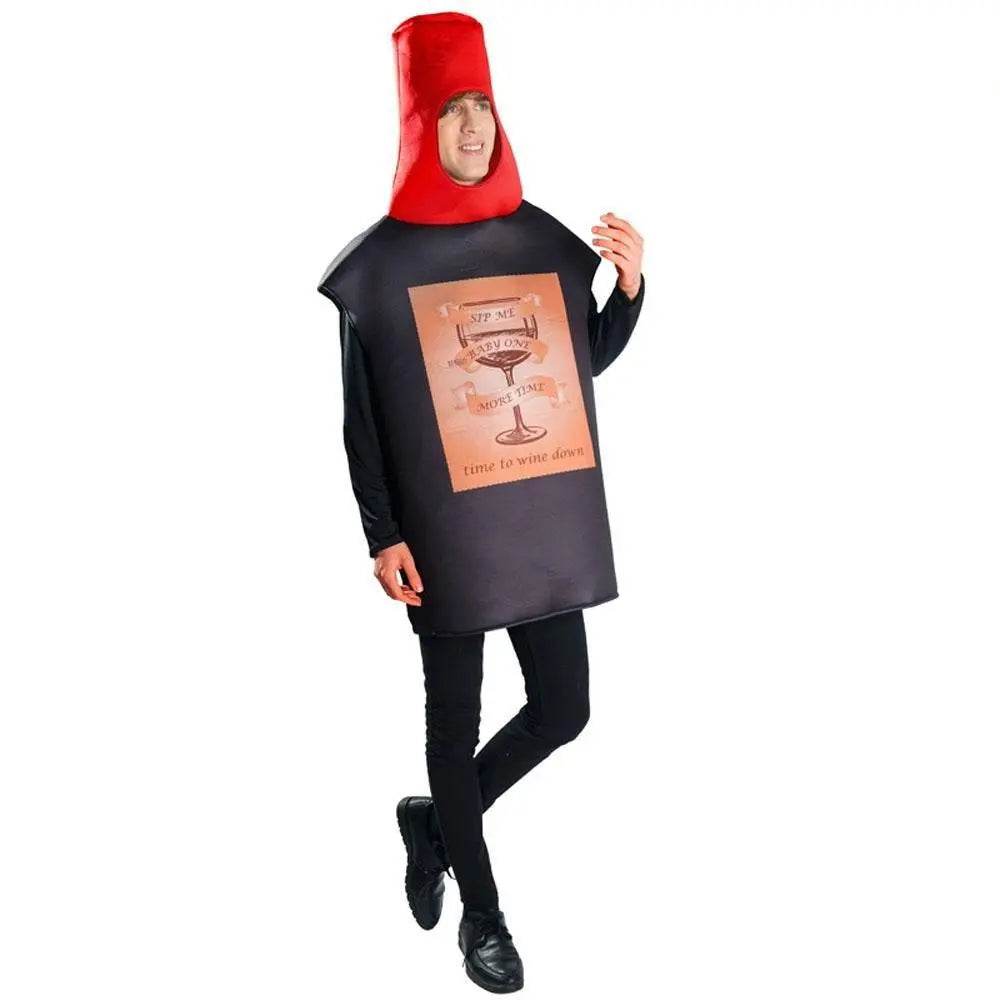 Red Wine Bottle Cheese Adult Couples Funny Party Costume For Women Men - Ecosfun