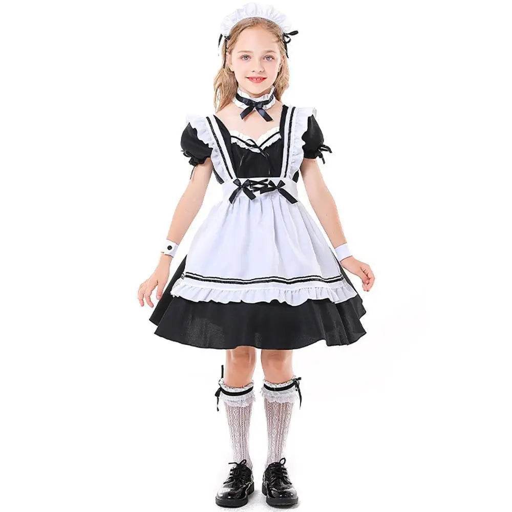 Role maid Costumes Kids playing black and white maid suit - Ecosfun