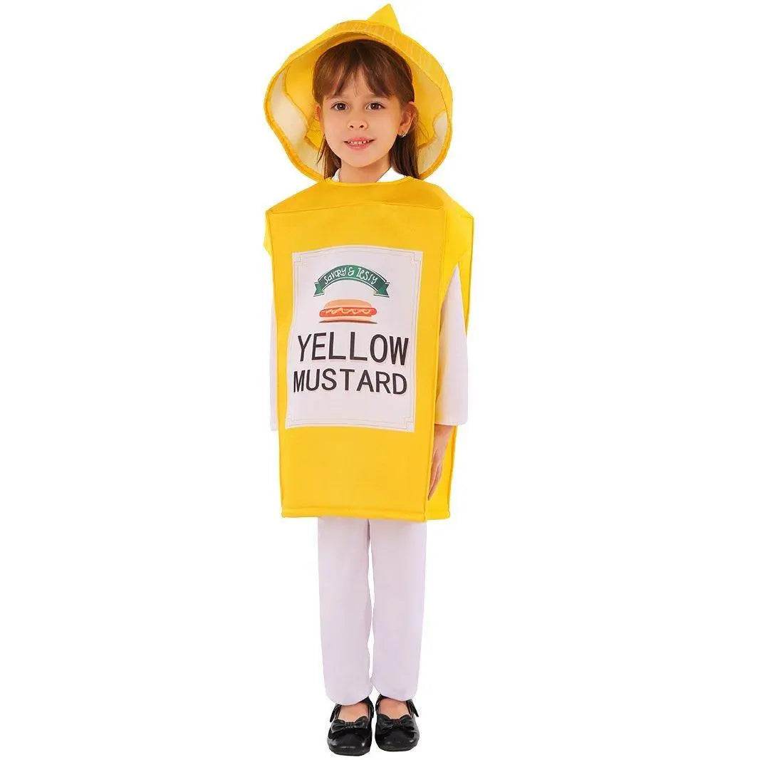 Smock Mustard Bottle Kids Funny Stage Cosplay Costumes Halloween - Ecosfun