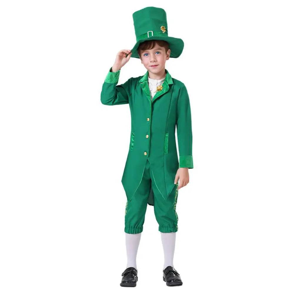 St Patrick's Day Kids Green Dress Party Cosplay Costume Carnival Suit - Ecosfun