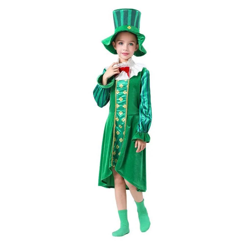 St Patrick's Day Kids Green Dress Party Cosplay Costume Carnival Suit - Ecosfun