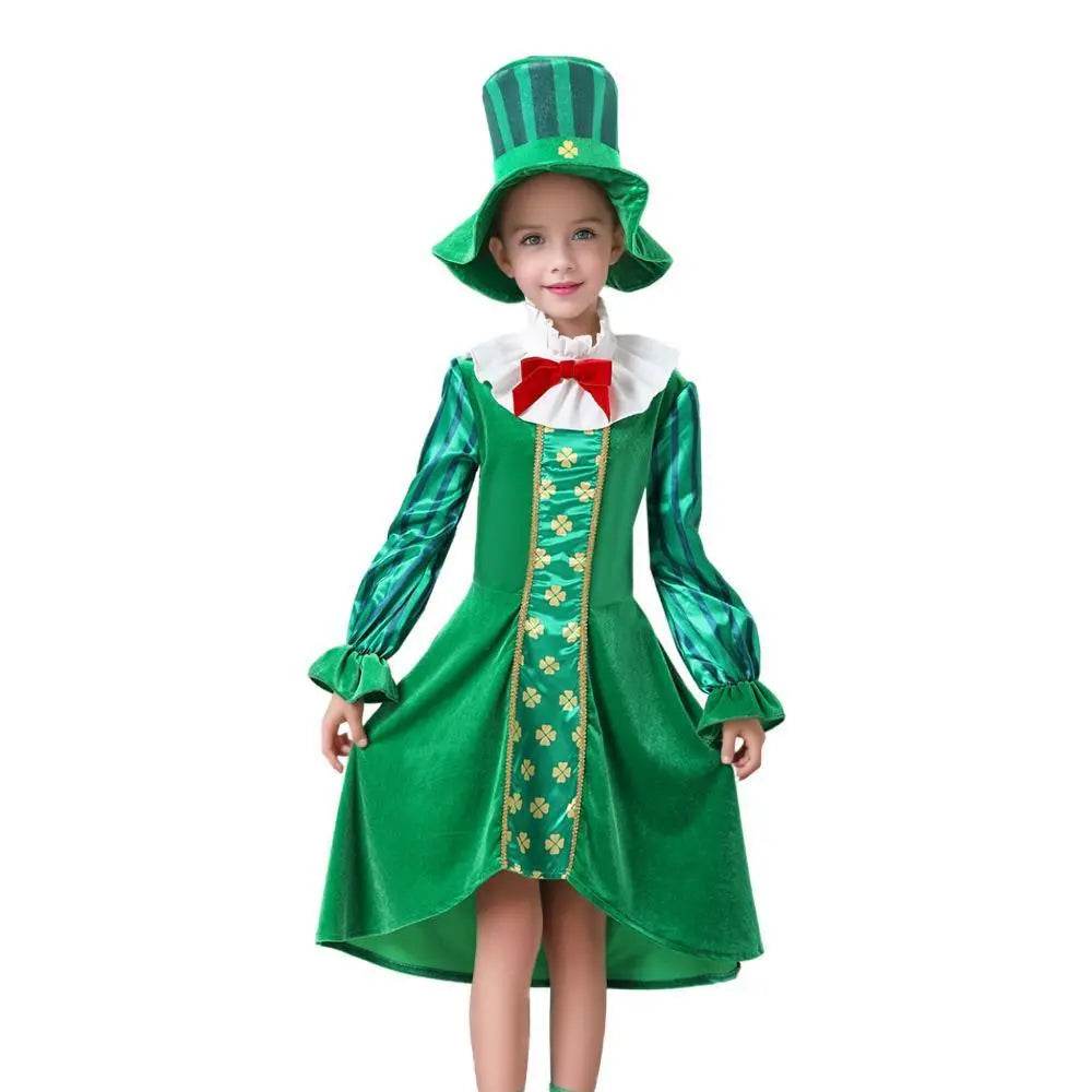 St Patrick's Day Kids Green Dress Party Cosplay Costume Carnival Suit - Ecosfun
