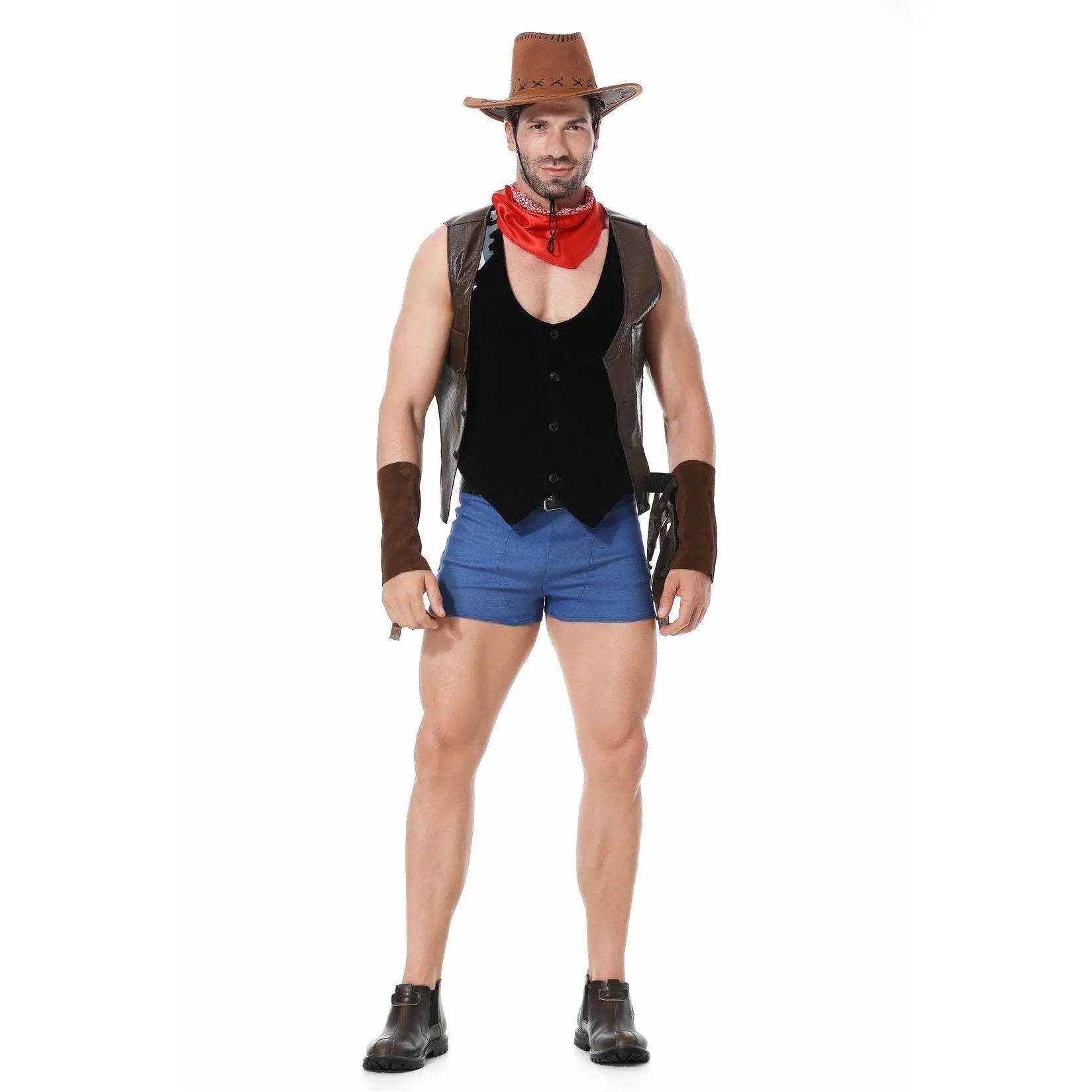 Stag Do Party Fancy Dress Costume Western Cowboy for Men - Ecosfun