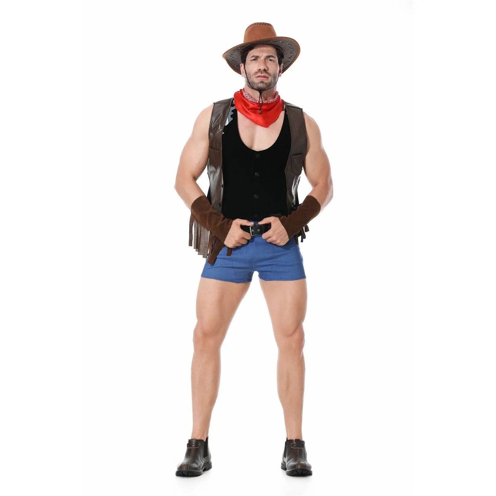 Stag Do Party Fancy Dress Costume Western Cowboy for Men - Ecosfun