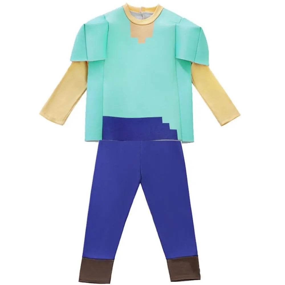 Steve Costume Minecraft Herobrine Notch Alex Cosplay Stage Game Costumes Suits For Kids - Ecosfun