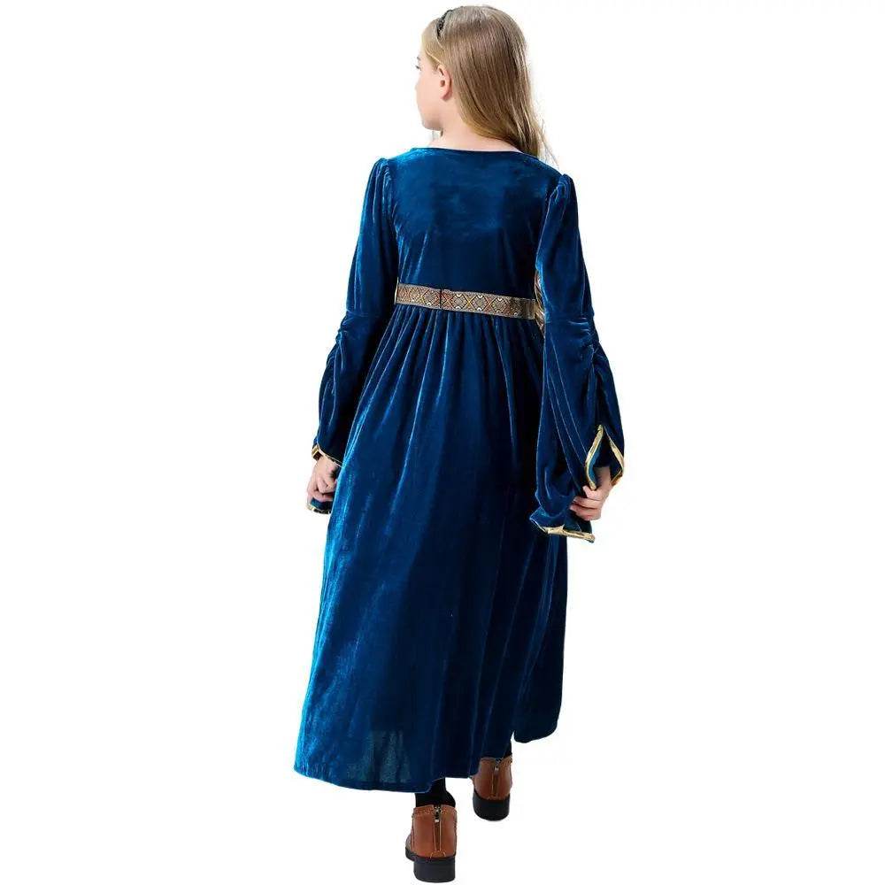 Vintage Court Ball Trumpet Sleeves Dress Outfits Halloween Carnival Cosplay Costume For Kids - Ecosfun