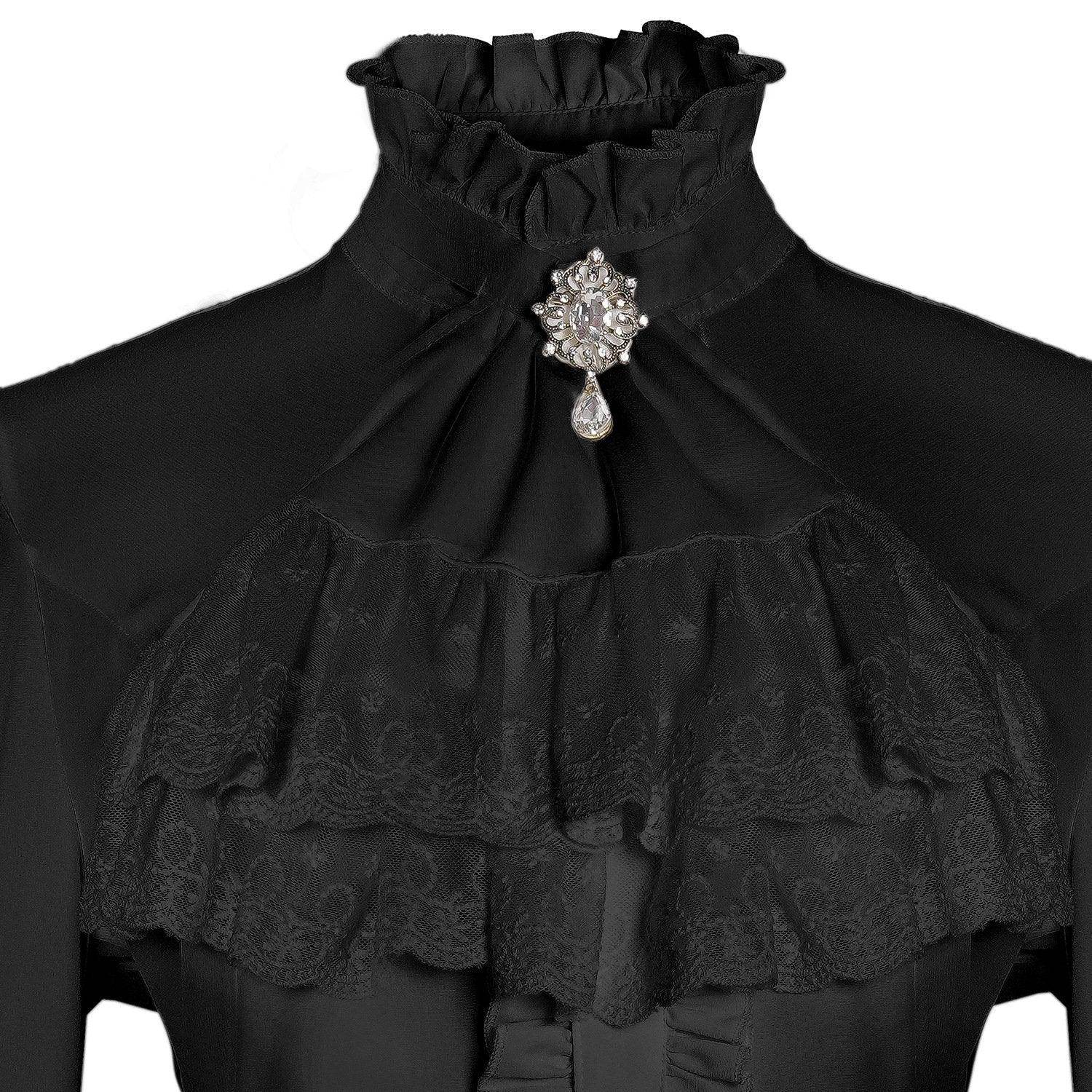 Women's Lolita Palace Retro Blouse Long Bell Sleeve Ruffled Shirt - Ecosfun