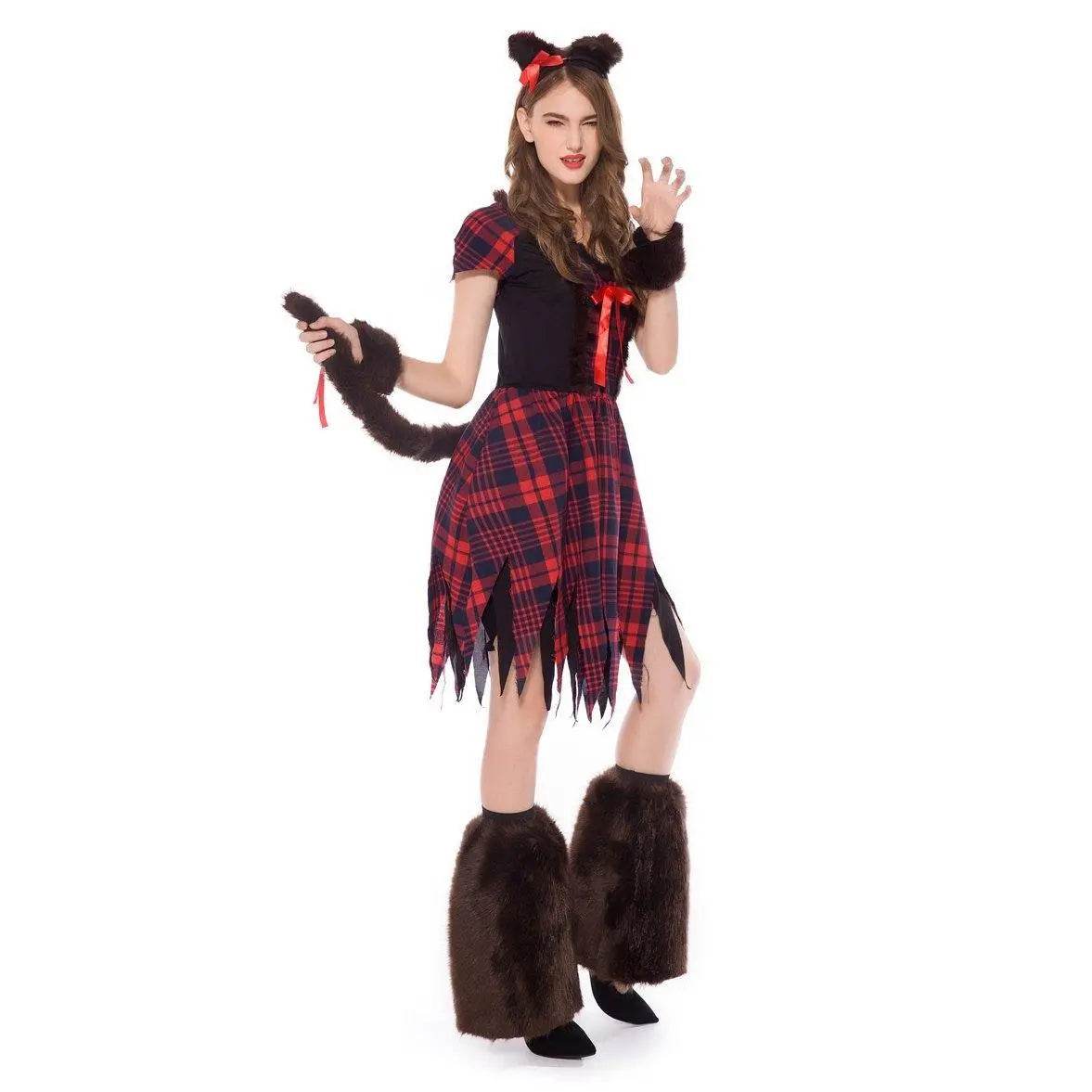 Womens Werewolf Costume Party Clubwear Halloween - Ecosfun