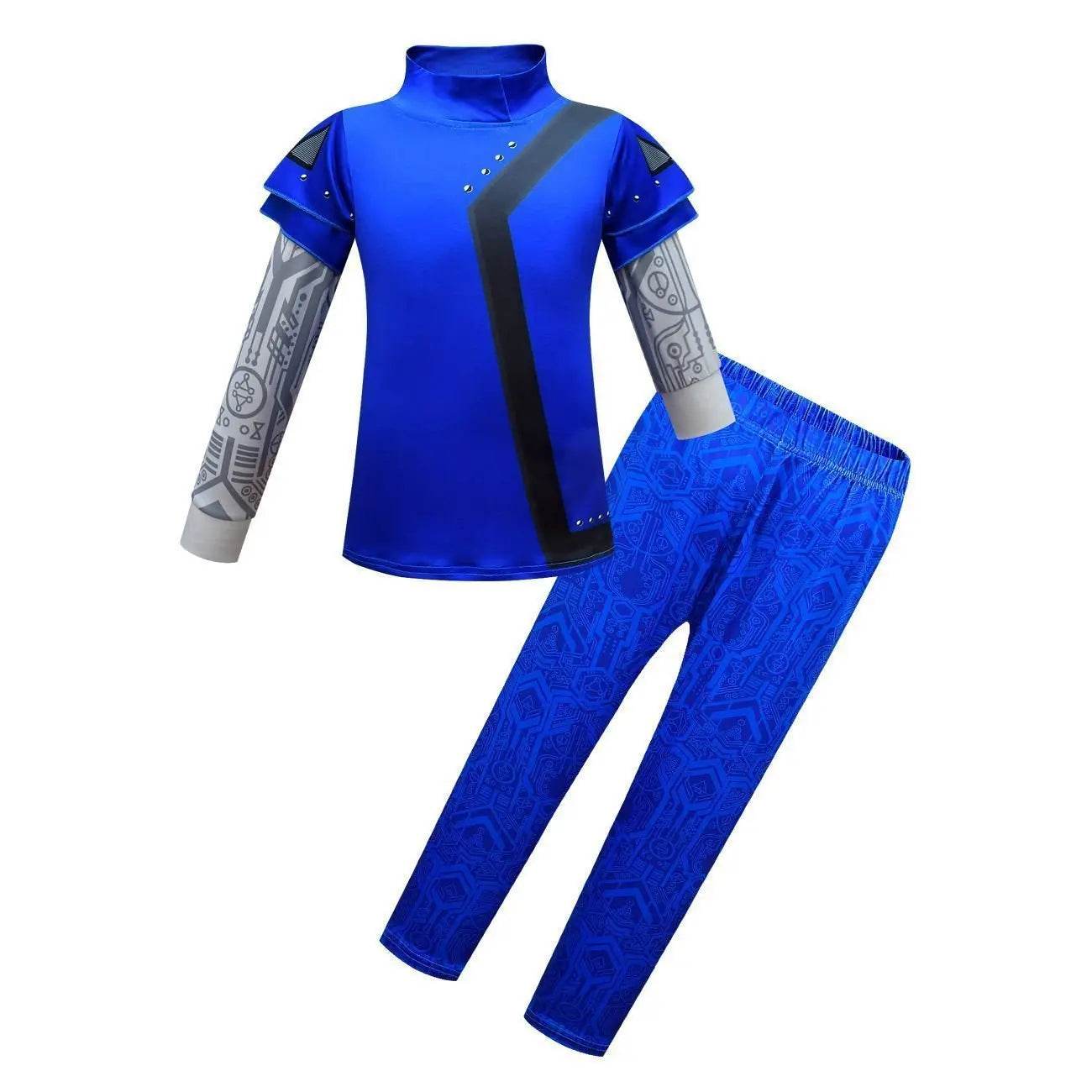 Zombies 3 Blue Cosplay Costume two piece set Bodysuit Outfits for kids - Ecosfun
