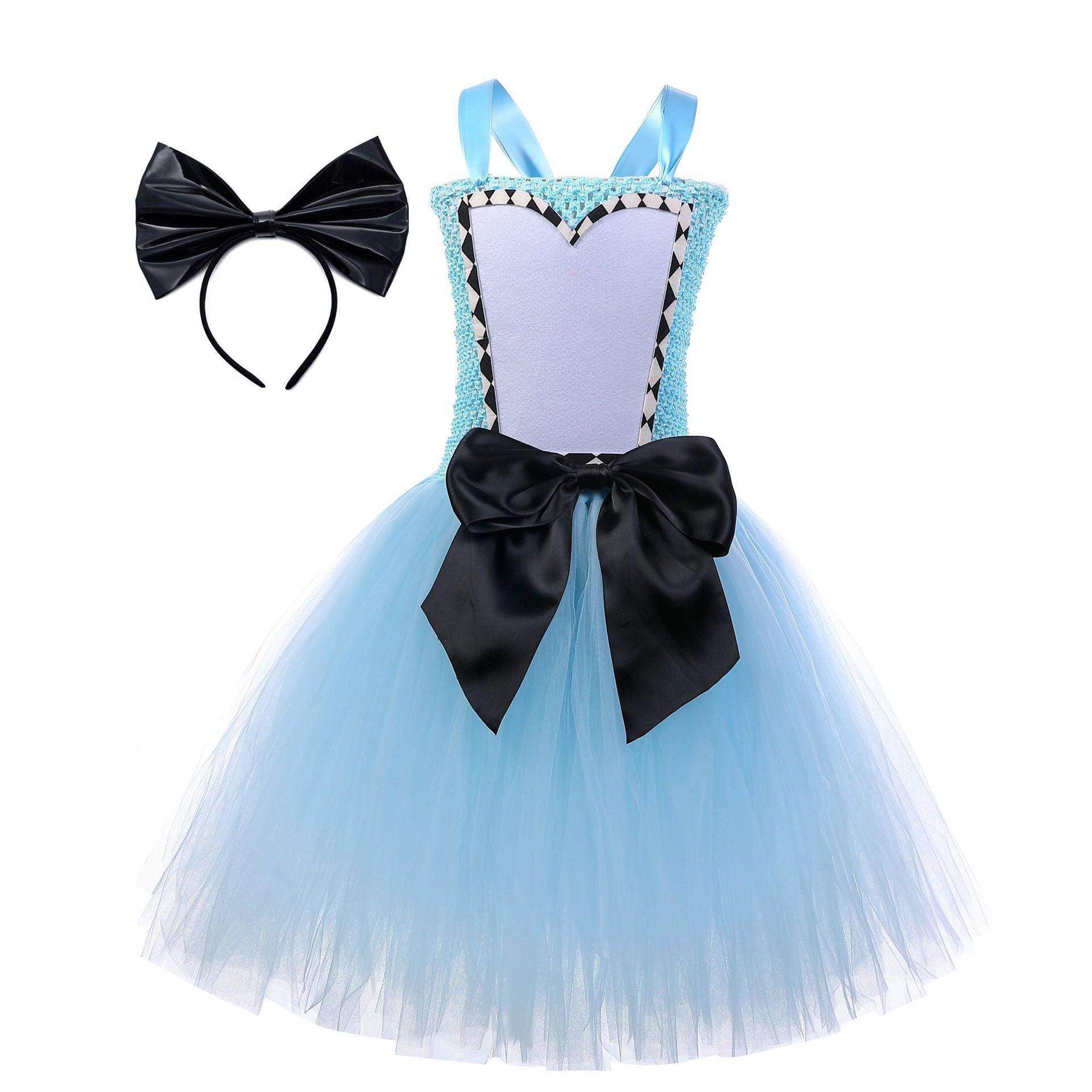 Alice in Wonderland Alice Princess Costume Kids Girls Cosplay Party Tutu Dress Halloween - Ecosfun