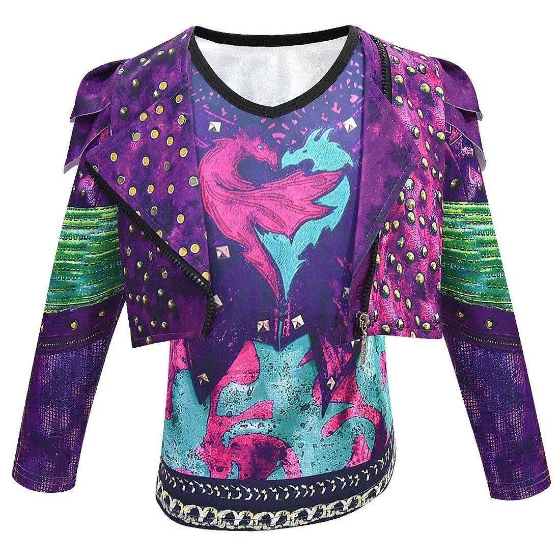 descendants 3 Mal Bertha Maleficent Cosplay Audrey Costume Gift for Kids - Ecosfun
