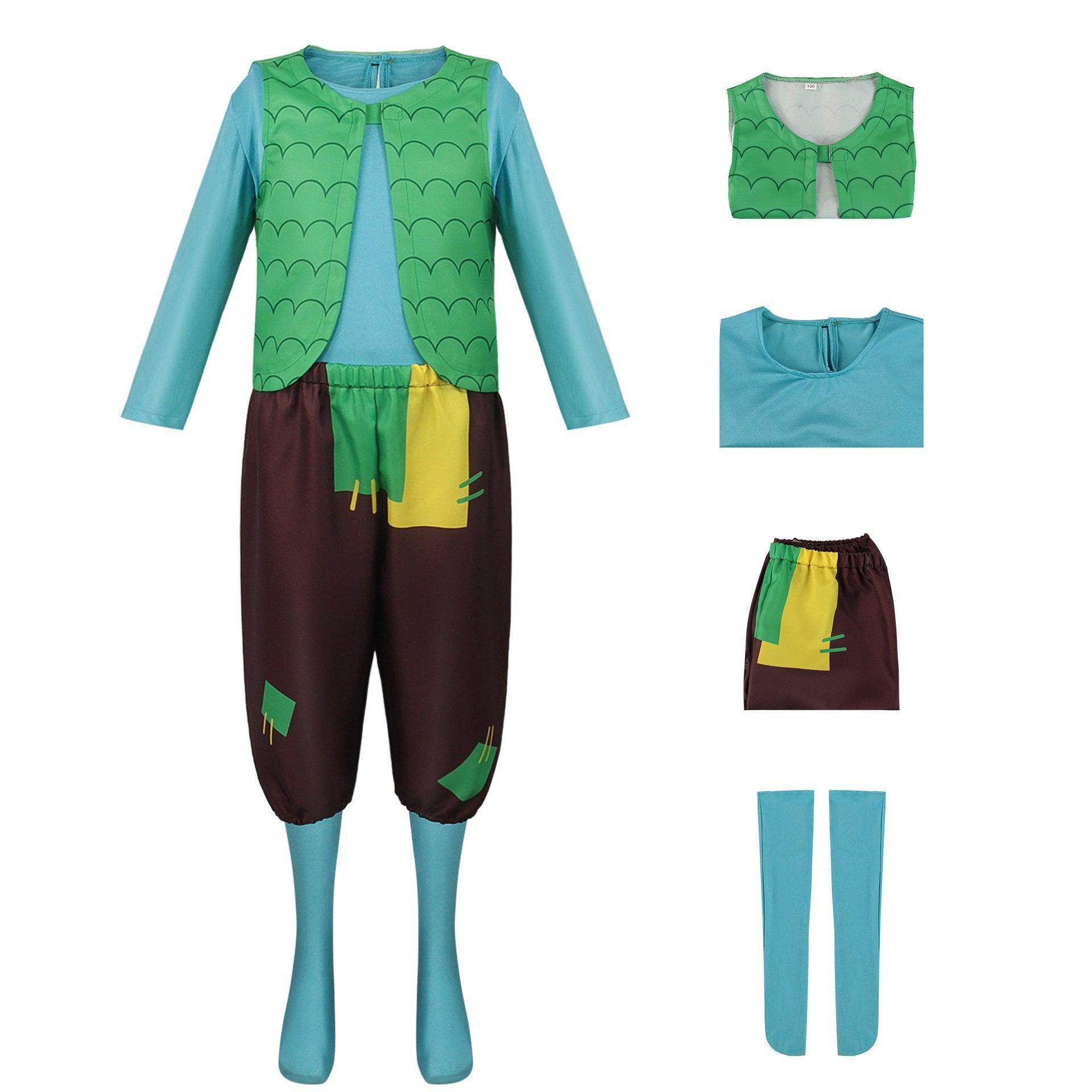 Girl Poppy Dress And Boy Branch Costume Wig Trolls 2 World Tour Cosplay For Kids Adult - Ecosfun