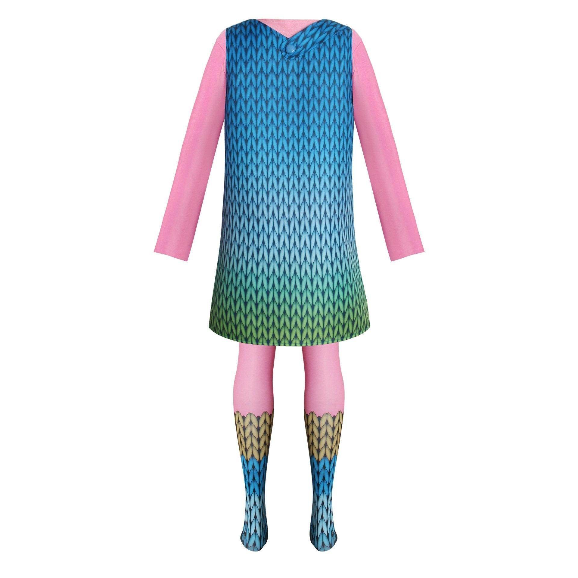 Girl Poppy Dress And Boy Branch Costume Wig Trolls 2 World Tour Cosplay For Kids Adult - Ecosfun