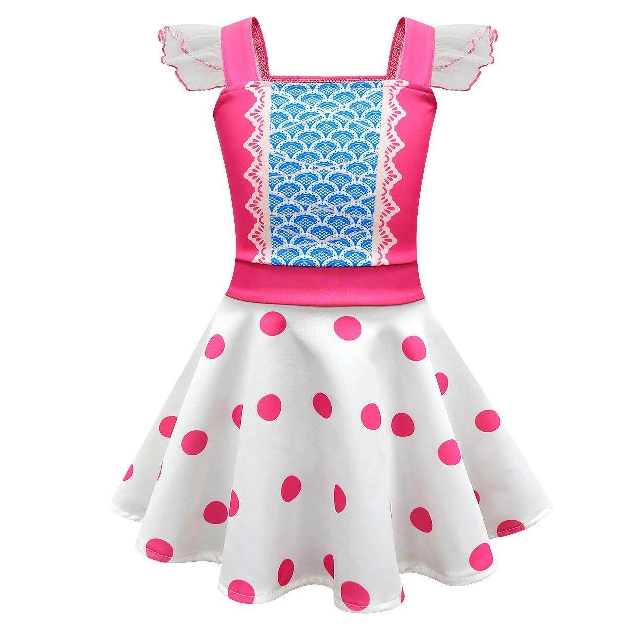 Girls Little Bo Peep Toy Story Kids Girls Dress Outfits Summer Cosplay Costume - Ecosfun