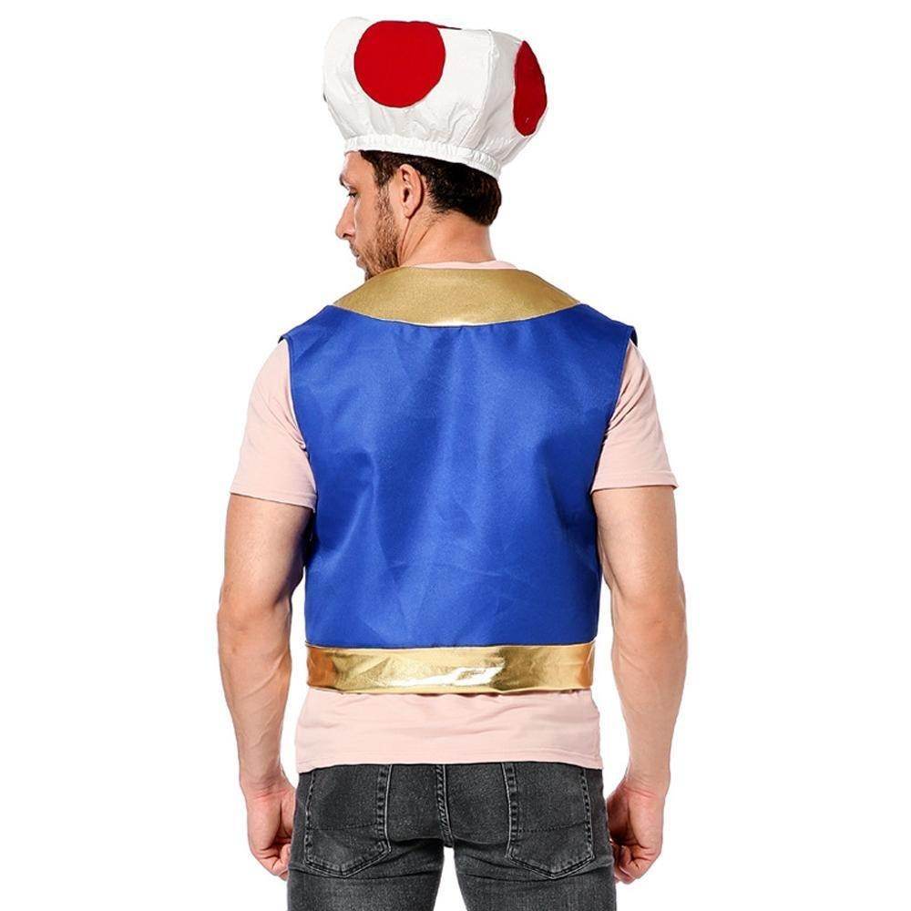 Halloween Mushroom Kingdom Red Dot Mushroom Head Captain Chino Acting Prop Costume - Ecosfun