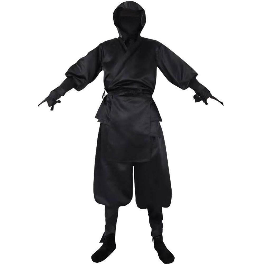 Japanese Ninja Bushido Cosplay Costume with Hood Socks Halloween Outfit Set Dress Up For Men - Ecosfun