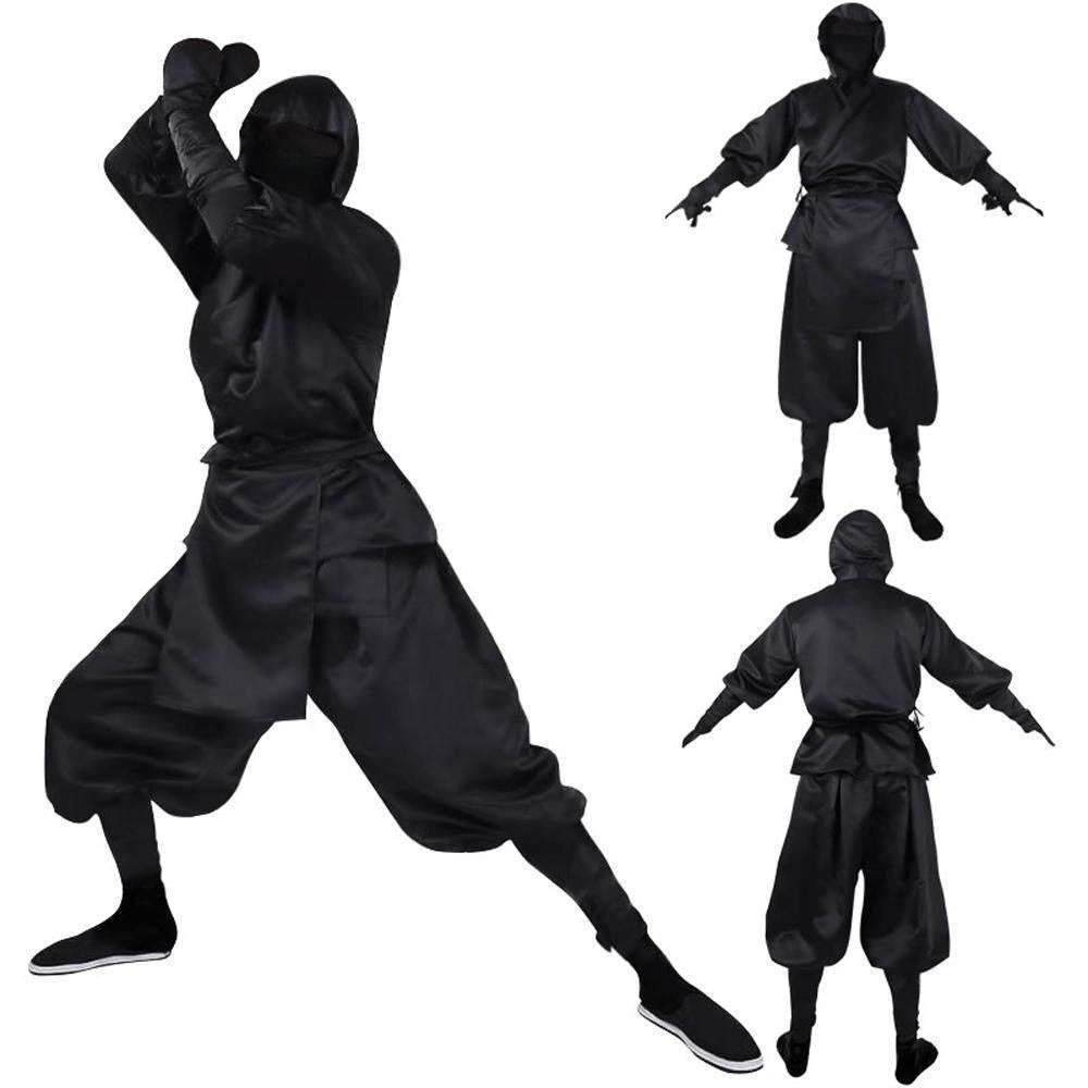Japanese Ninja Bushido Cosplay Costume with Hood Socks Halloween Outfit Set Dress Up For Men - Ecosfun