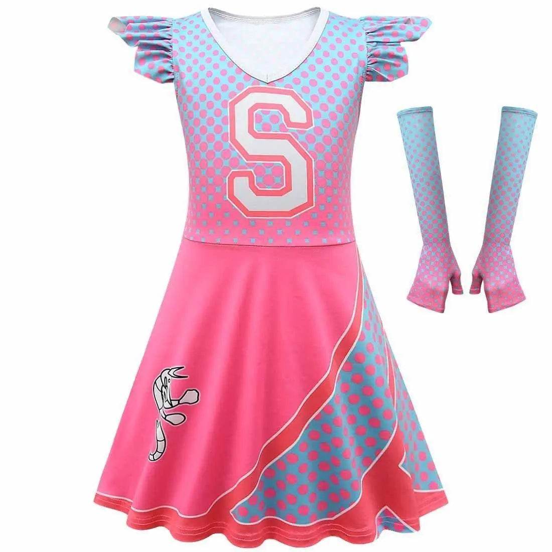 kids costume College Zombies 2 Cheerleader dress Costume Children's Dress - Ecosfun