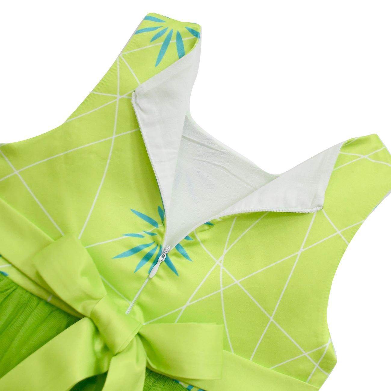 Kids' Inside Out Joy Tutu Dress Costume Cosplay Princess Gown with Bag and Mask - Ecosfun