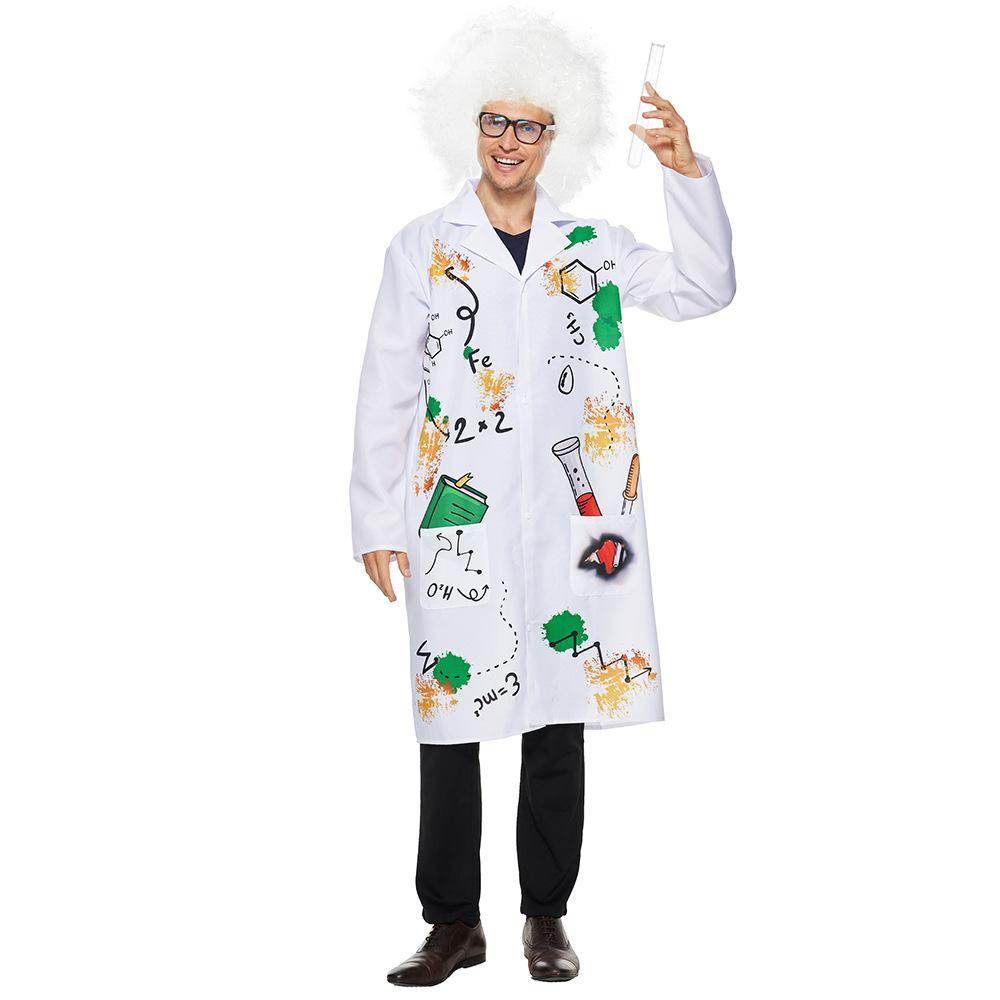 Mad Scientist Coat with Wig Halloween carnival costume for Adult - Ecosfun