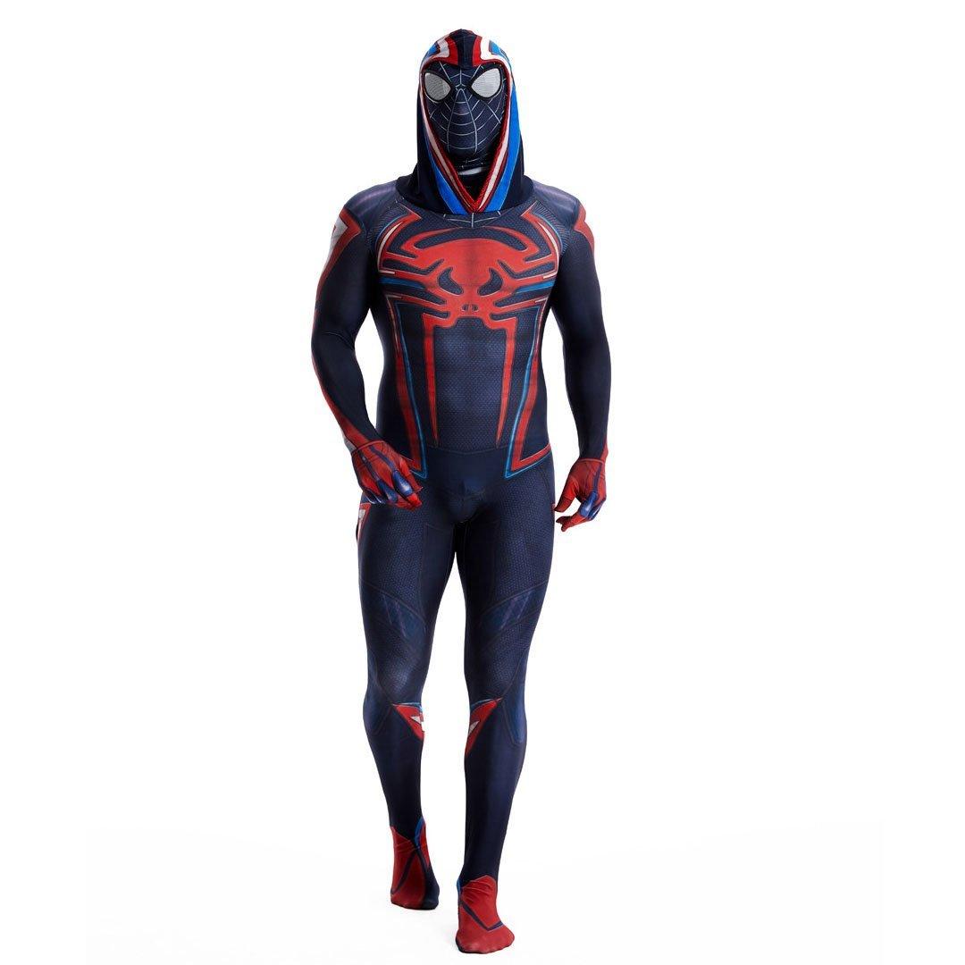 Miles Morales Spider Man 2099 Costume Ultimate Cosplay PS5 Jumpsuit for Kids and Adults - Ecosfun