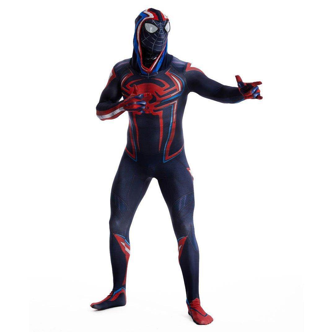 Miles Morales Spider Man 2099 Costume Ultimate Cosplay PS5 Jumpsuit for Kids and Adults - Ecosfun