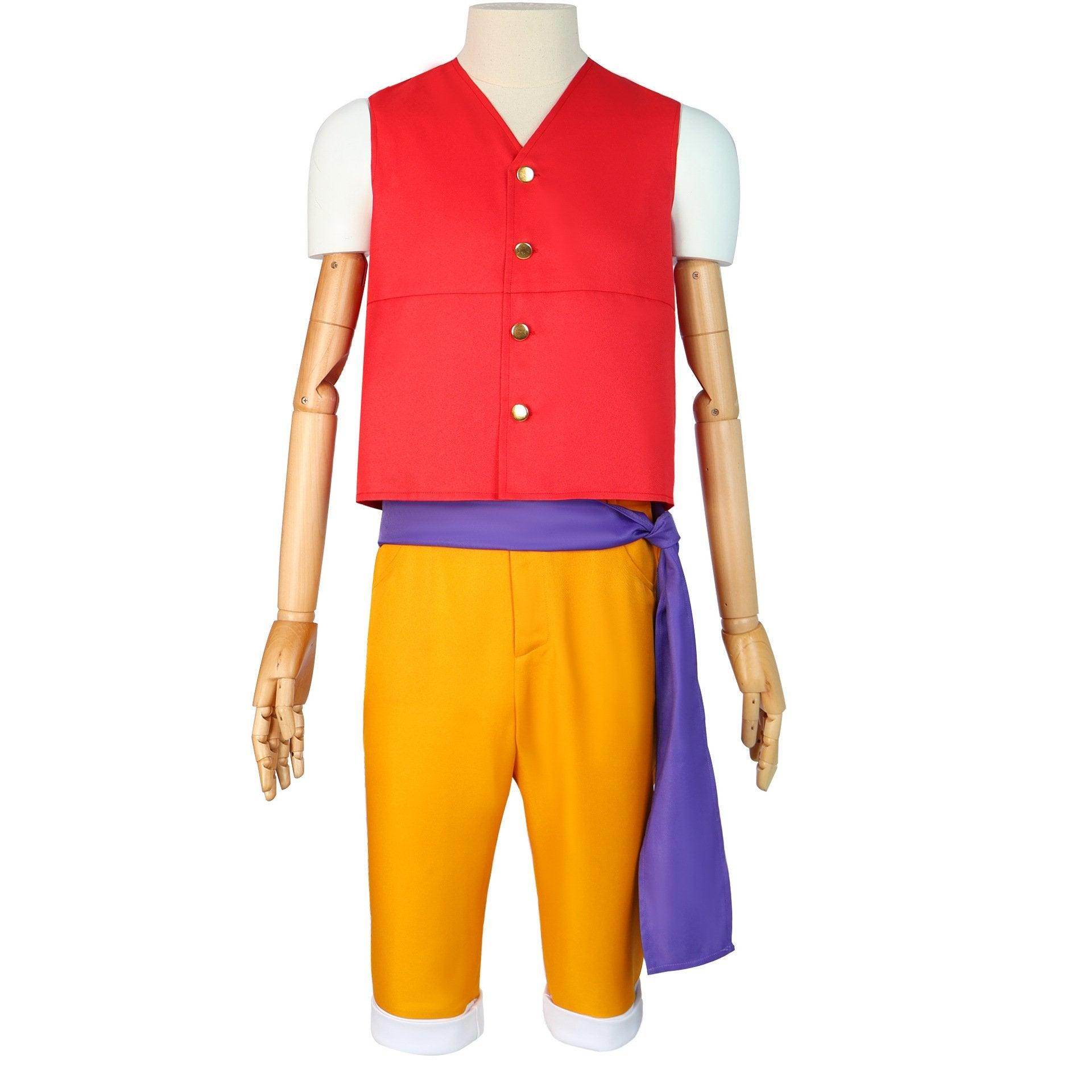 one picece luffy costume Anime Cosplay with straw hat Whole Set - Ecosfun