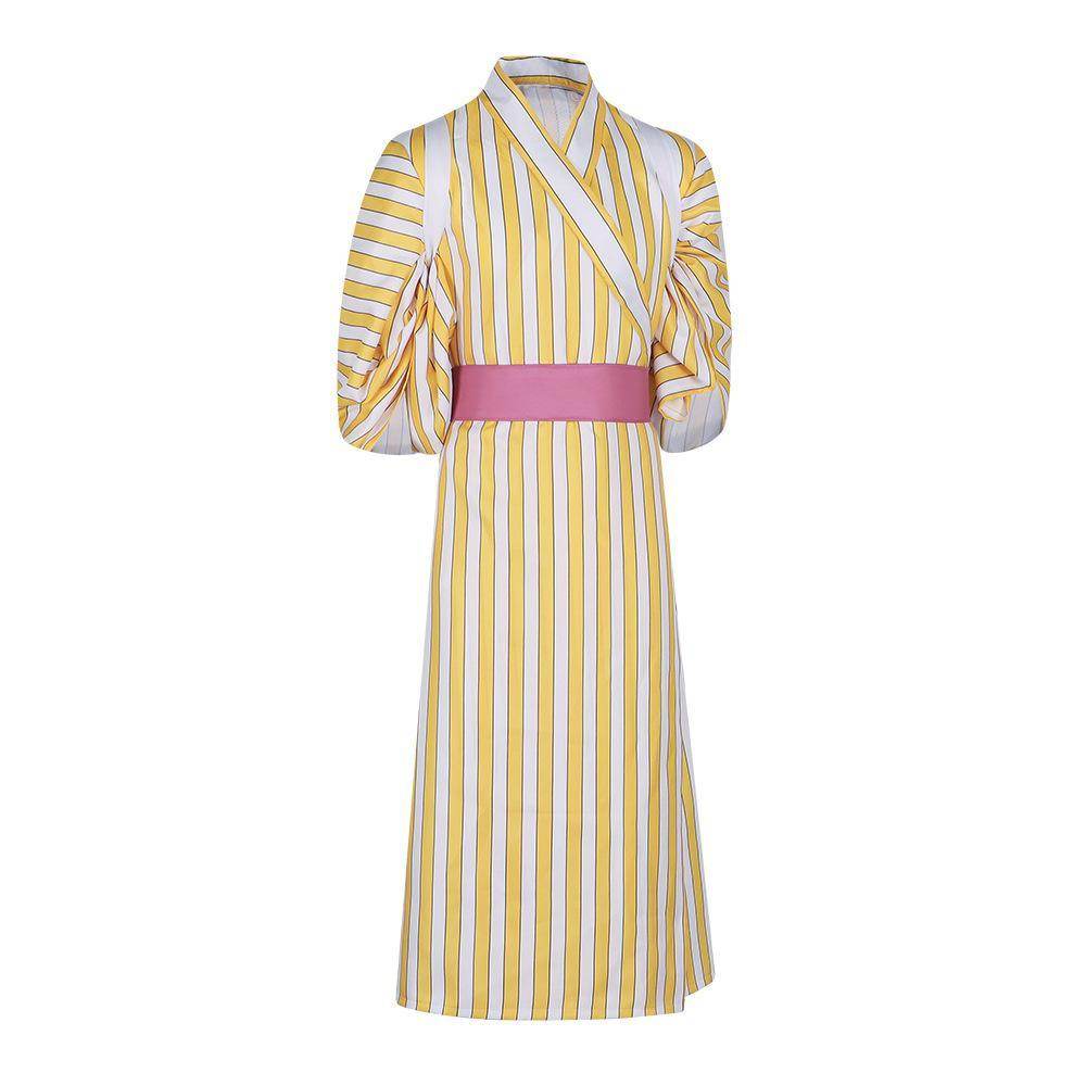 One Piece Wano Country Sanji Yellow striped kimono Costume Party Carnival Cosplay Full Set - Ecosfun