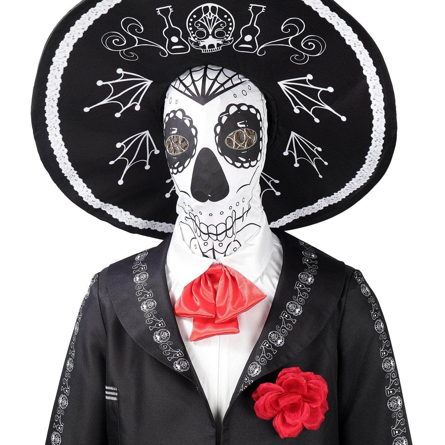 Scary Skeleton Suit - Black and White Halloween Pants and Jacket business suit cosplay - Ecosfun