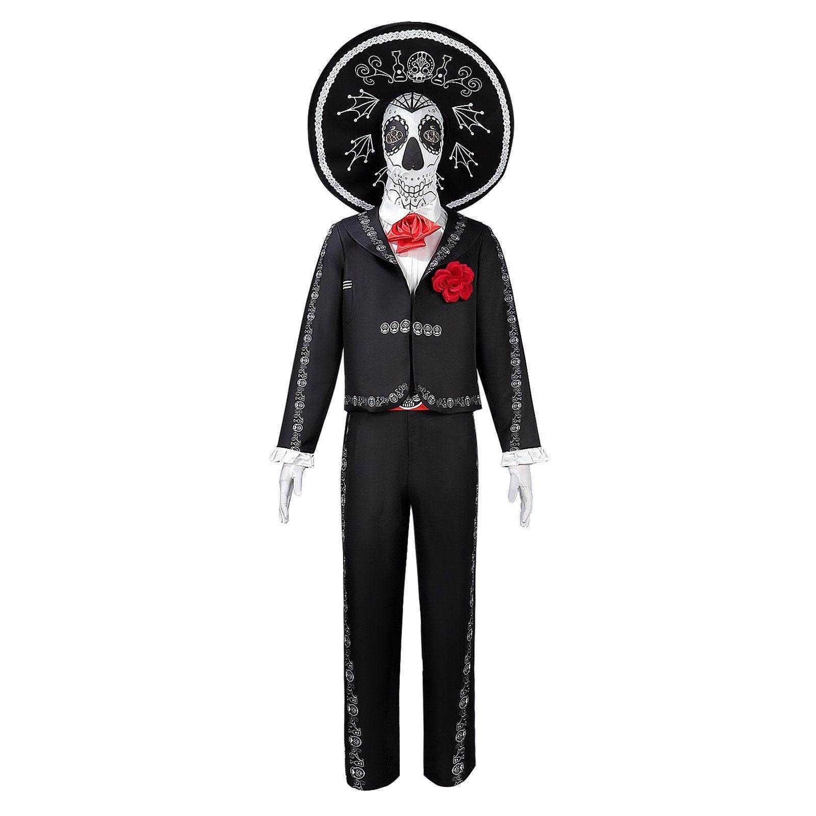 Scary Skeleton Suit - Black and White Halloween Pants and Jacket business suit cosplay - Ecosfun