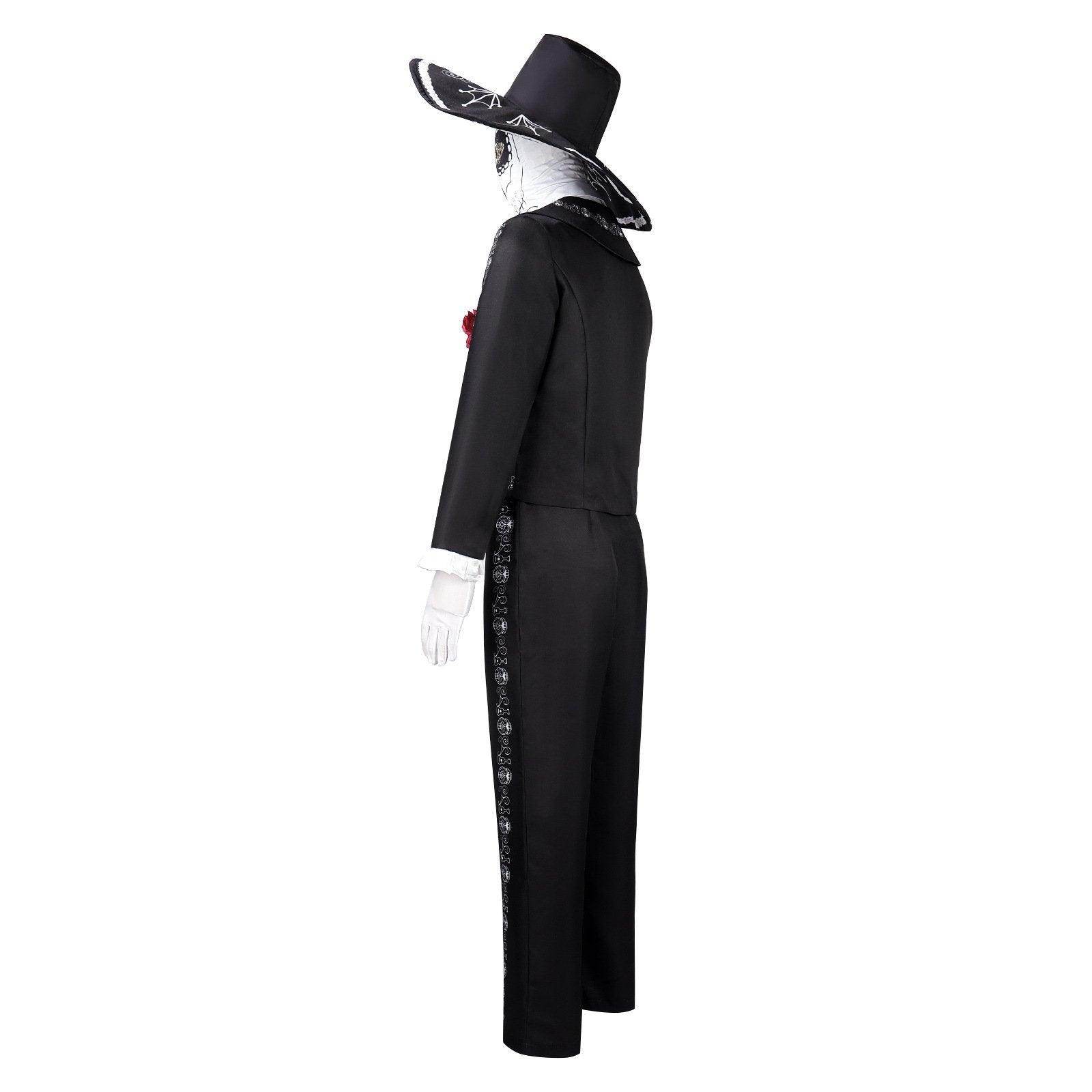 Scary Skeleton Suit - Black and White Halloween Pants and Jacket business suit cosplay - Ecosfun