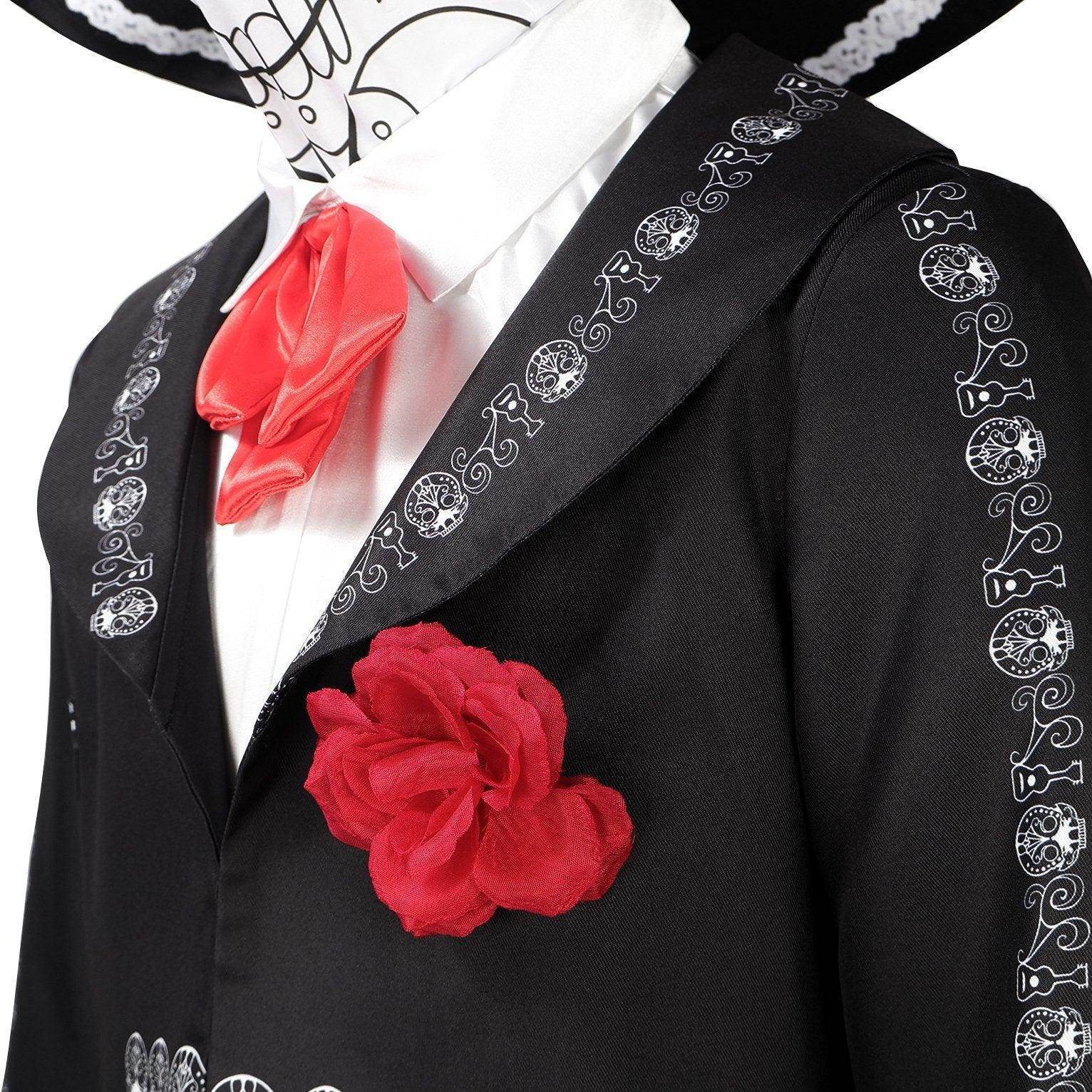 Scary Skeleton Suit - Black and White Halloween Pants and Jacket business suit cosplay - Ecosfun