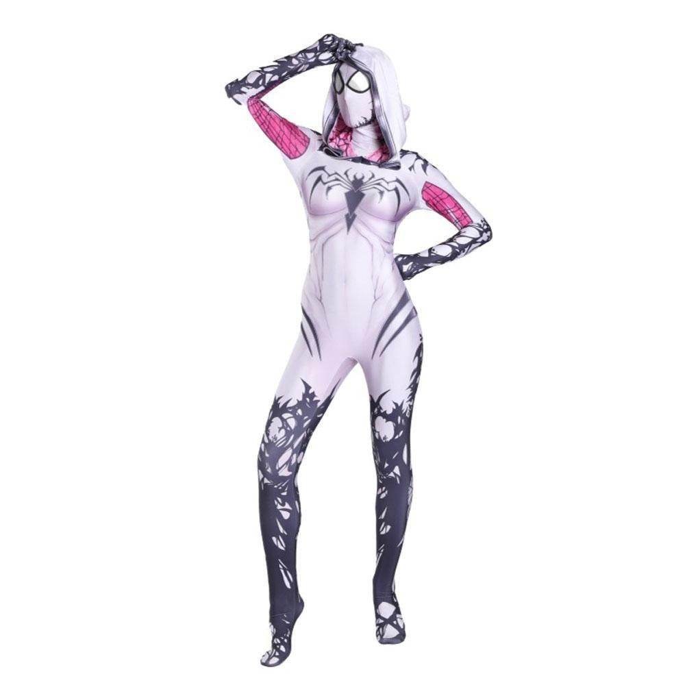 Spider-man Gwen Stacy Costume Zentai Jumpsuit Bodysuit Adult Kids - Ecosfun