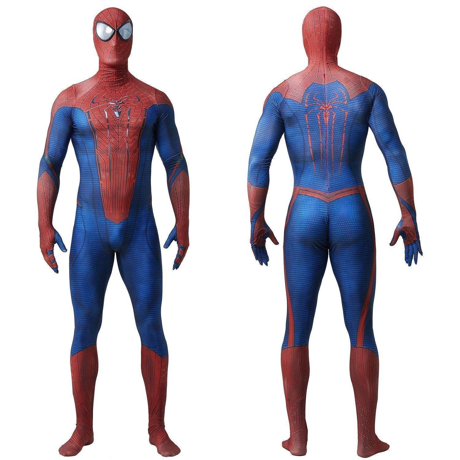 The Amazing Spider-Man Peter Parker Cosplay Costume with Black Eyes - Ecosfun