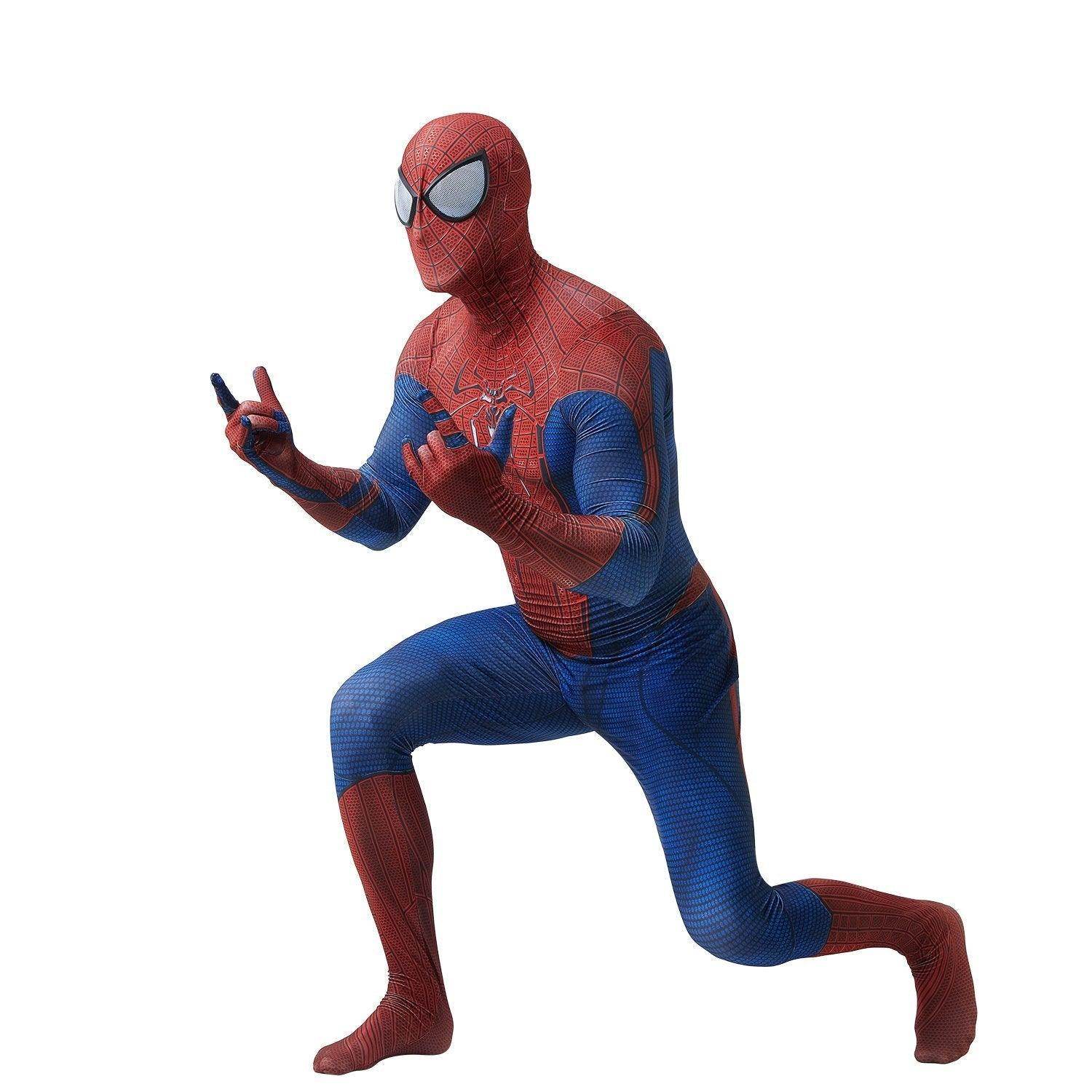 The Amazing Spider-Man Peter Parker Cosplay Costume with Black Eyes - Ecosfun