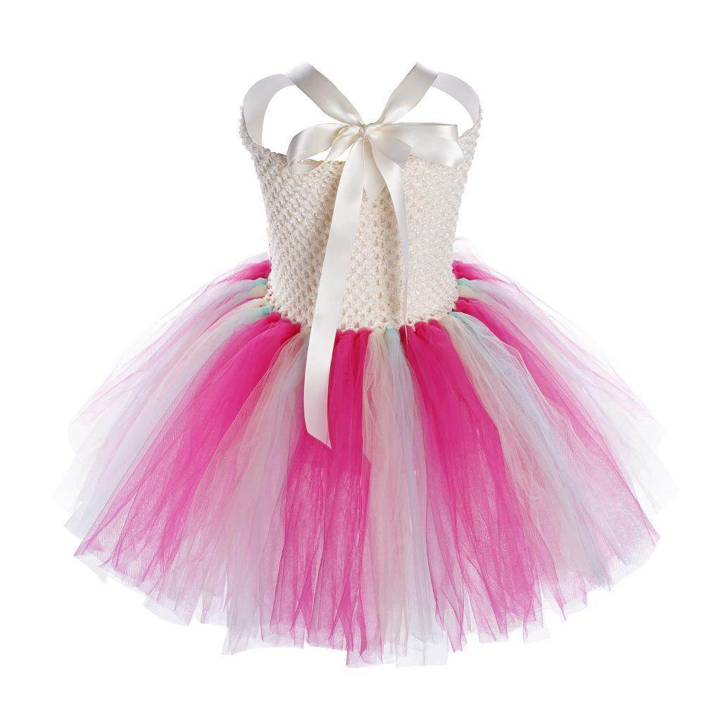 Trolls Girls gown Princess Poppy dress Birthday party ball - Ecosfun