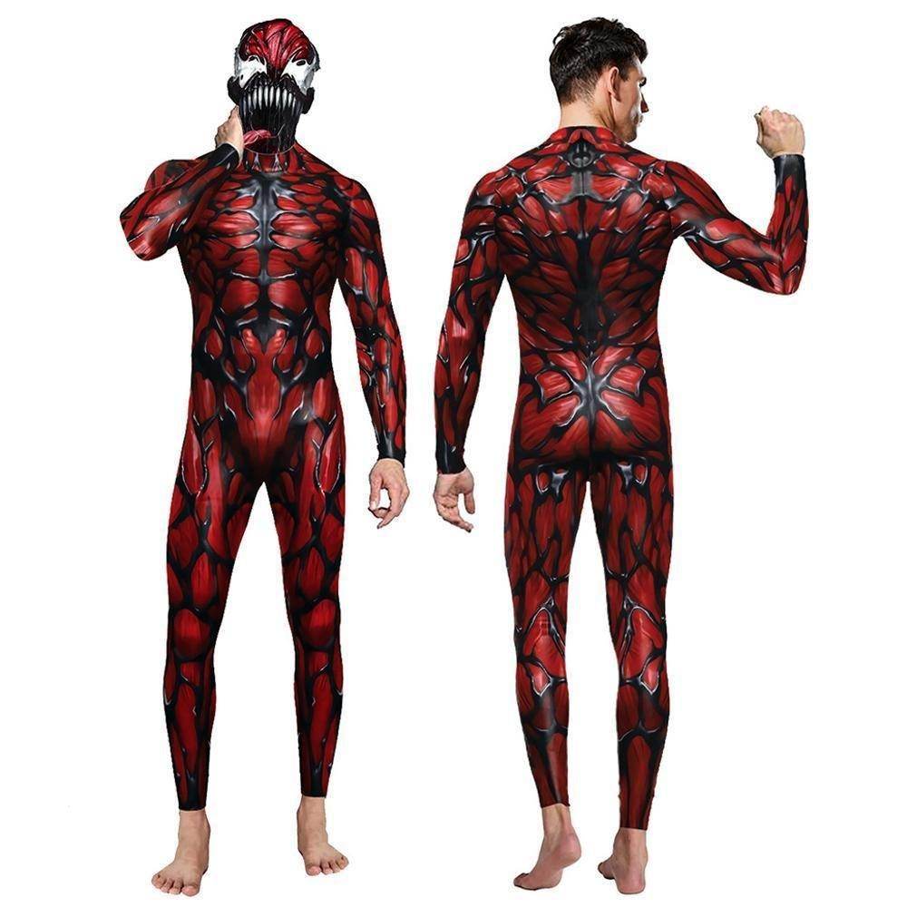 Venom Cosplay Costume Jumpsuit Halloween Party Bodysuit Outfit Zentai for Adults Men - Ecosfun