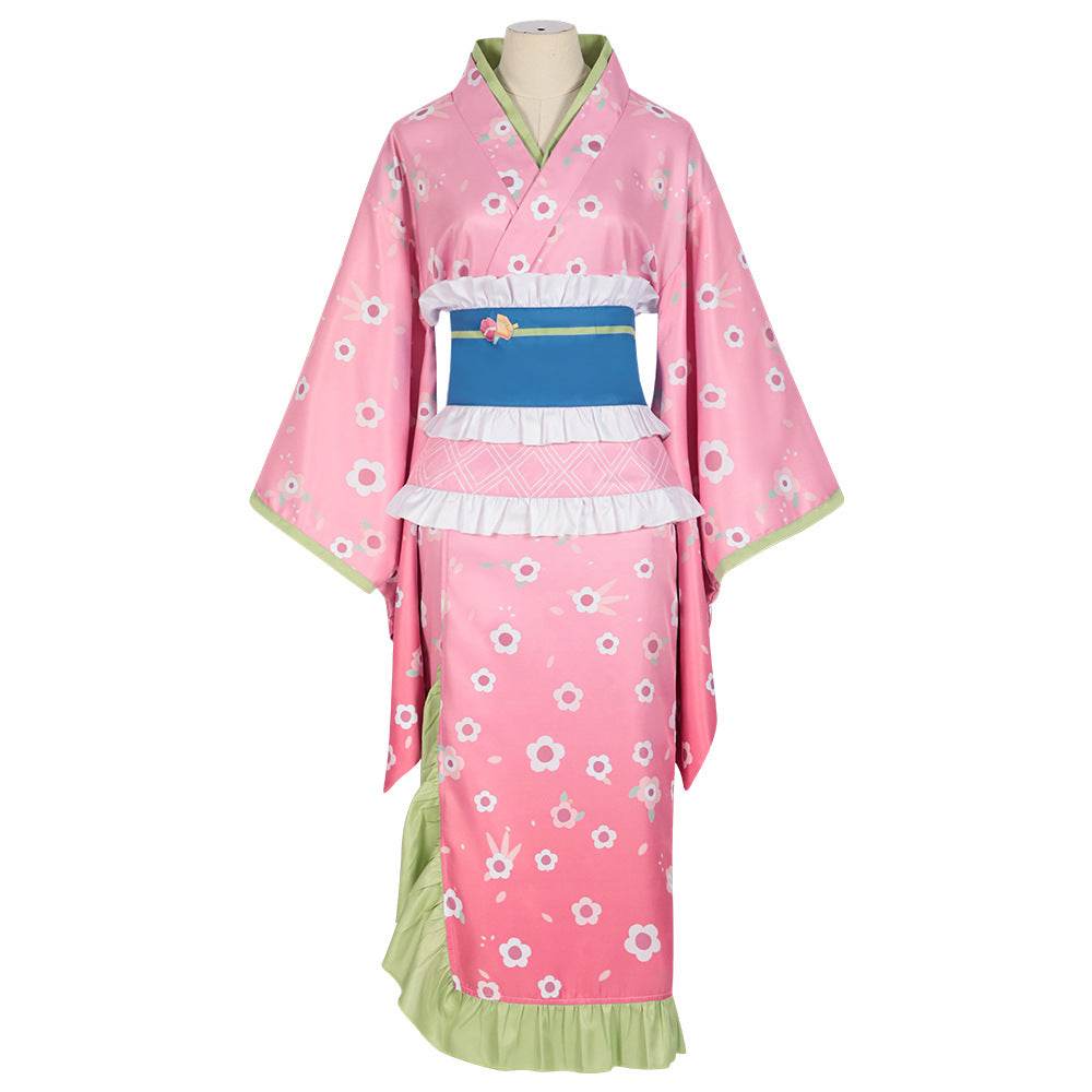 Kanroji Mitsuri Cosplay Costume Women Pink Kimono Party Carnival - Ecosfun