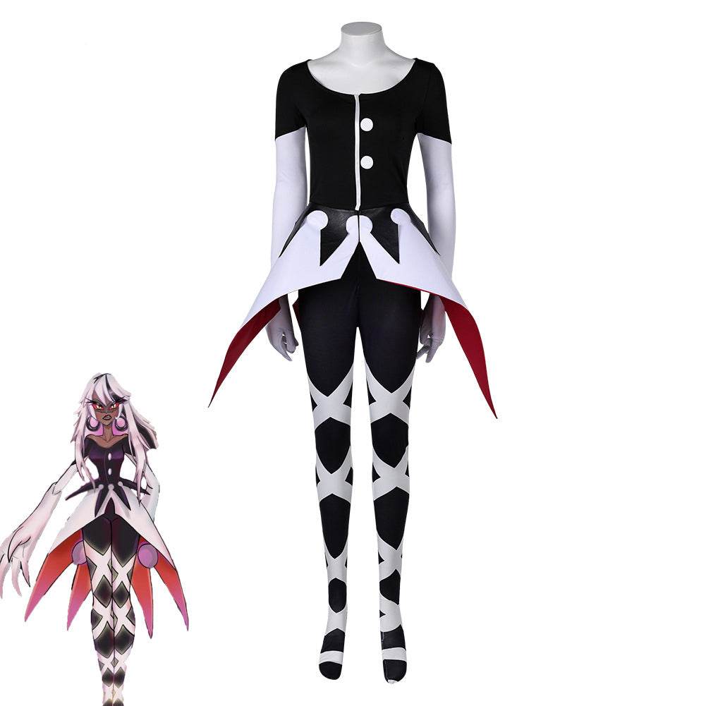 Hazbin Hotel Carmilla Carmine Cosplay Costume Women Black Jumpsuit Party Carnival - Ecosfun