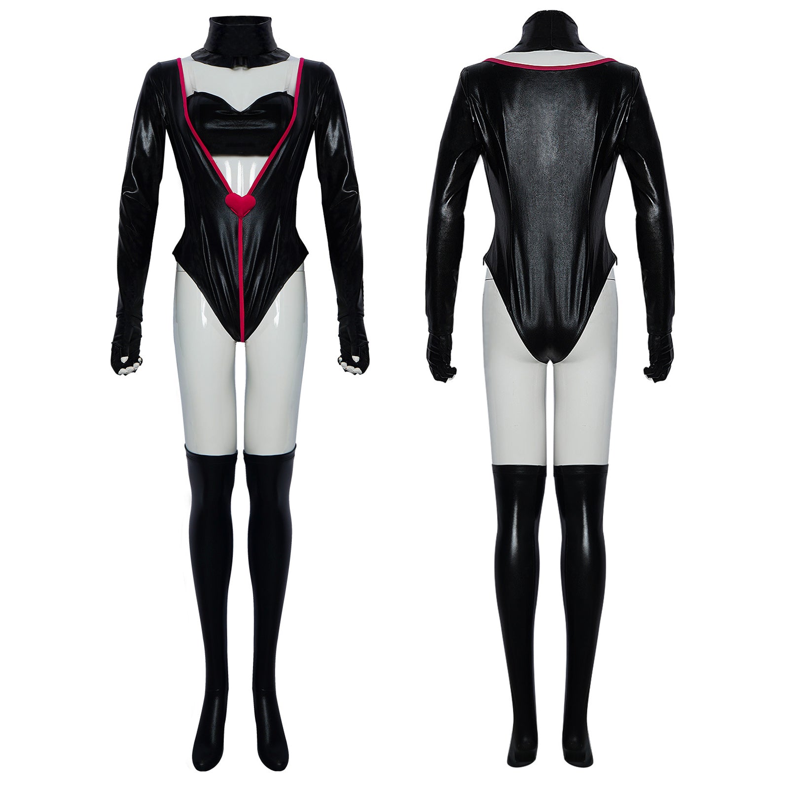 Hazbin Hotel An gel Dust Poison Cosplay Costume Black Leather Jumpsuit Party Carnival