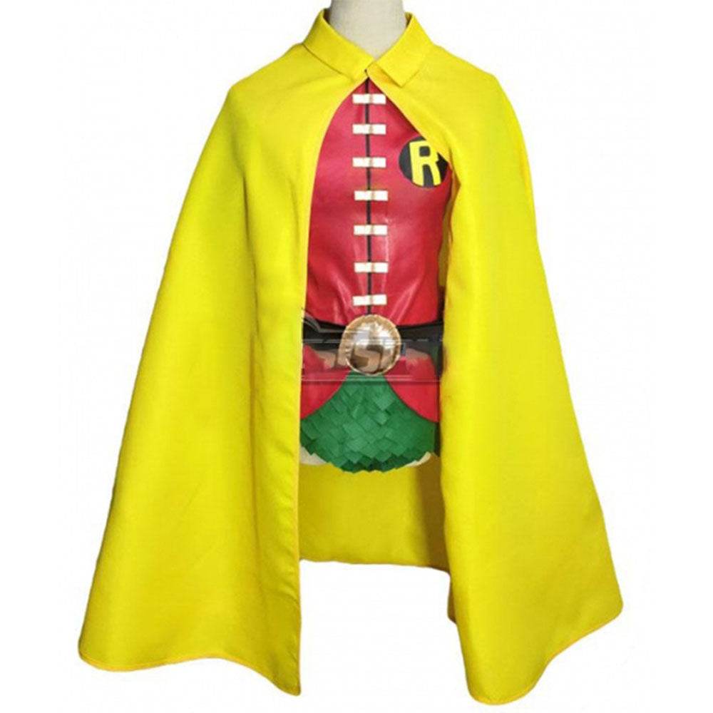 DC Teen Titans Robin Cosplay Anime Costume Halloween For Adult Full Set With Cape - Ecosfun