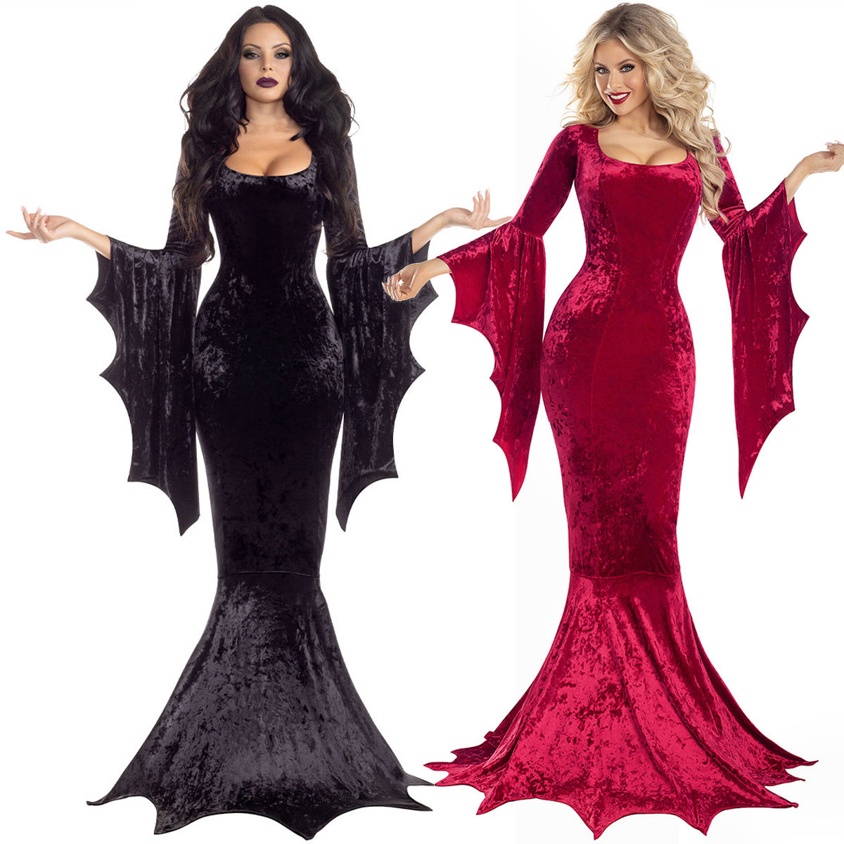 Halloween Bat Witch Ghost Bride Costume Vampire Dress for Women