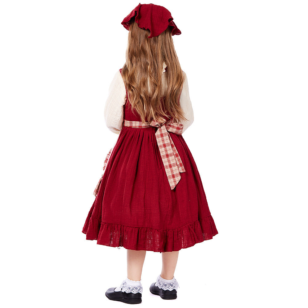 Kids The Little Match Girl Maid Oktoberfest Costume Dress Halloween