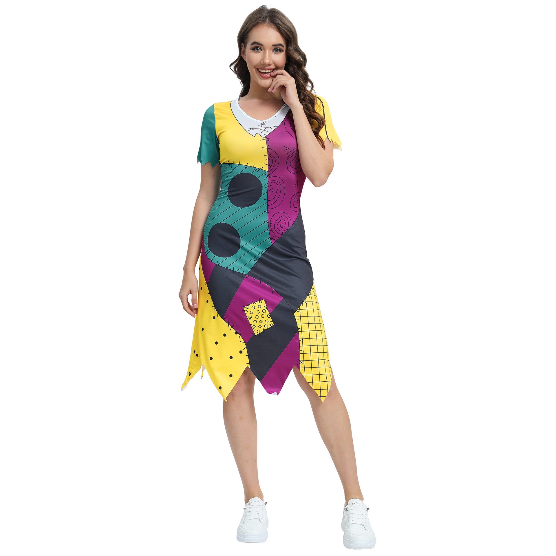 Costume d'Halloween Noël Cauchemar cosplay Combinaison Sally Robe